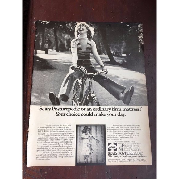Sealy Art 972 Sealy Posturepedic Ad Print Advertisement 21115 Black